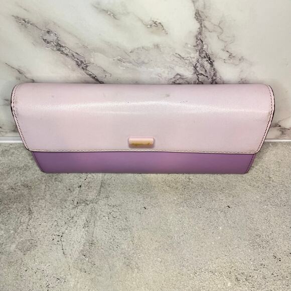 Agnes b. Lavender & Lilac Leather Long Wallet with Authenticity Card - Picture 3 of 14